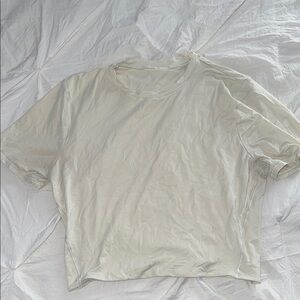 LULULEMON Wundermost Bone Cropped Short Sleeve T-Shirt